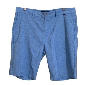 TravisMathew Performance Shorts Mens 38 Blue Heathered Golf Casual Stretch